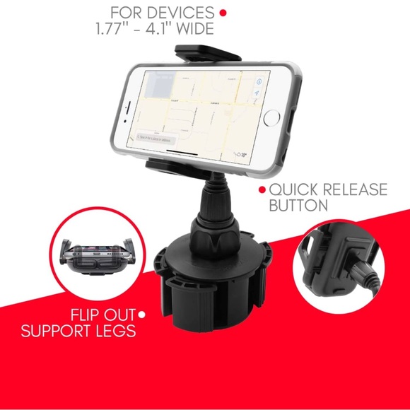 Macally Car Cup Holder Phone Mount Compatible with All iPhone Android Smartphone - Picture 3 of 6